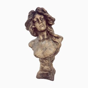 Vintage Jugendstil Büste einer jungen Frau, 1960