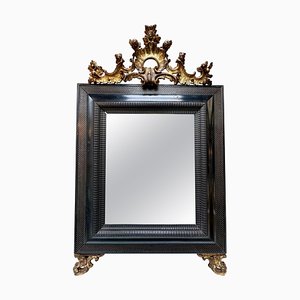 Late 19th Century Italian Ebonized and Gold Gilt Mirror, 1880