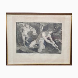 G Longhi, Il Genio De La Musica: Cupido, Incisione, XIX secolo, Con cornice