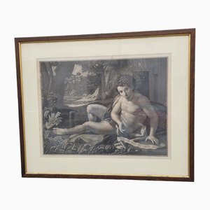 John the Baptist, Engraving, 19th Century, Framed