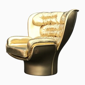 Golden Elda Chair by Joe Colombo for Longhi, Italy, 2010s