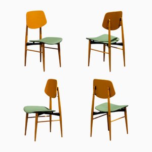 Italienische Mid-Century Esszimmerstühle, 1950er, 4 . Set