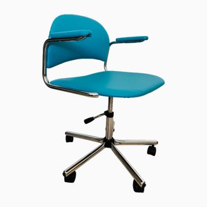 Silla de escritorio vintage en azul océano de Kovona, Czechoslovakia, años 70