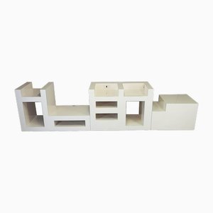 White Lacquered Sideboard Set, 1970s, Set of 3