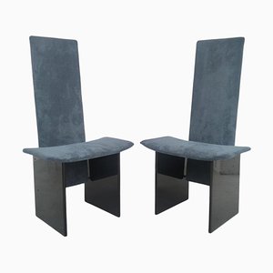 Set of Petrol Blue Velvet Model Rennie Chairs by K. Takahama for Simon Gavina, Italy, 1970s