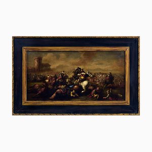 Salvatore Alfano, Battle Scene, 1970s, Oil Painting