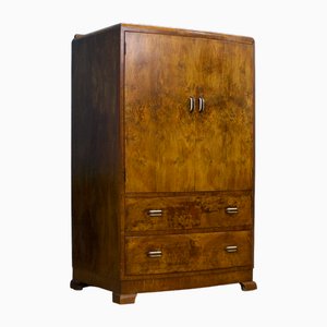 Armoire Style Art Déco en Ronce de Noyer, Royaume-Uni, 1950s