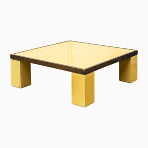 Antonio Pavia Couchtisch aus Lackiertem Holz & Messing, 1970er