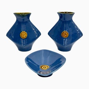 Mid-Century Vases and Bowl from Ditmar Urbach, 1970s, Set of 3