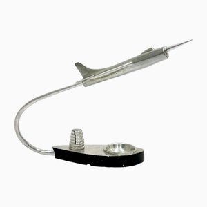 Scrivania Plane Mid-Century in alluminio, anni '50