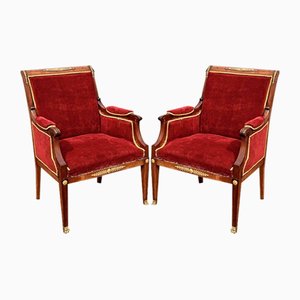Antique French Empire Ormolu Mounted Armchairs