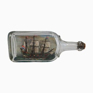 Vintage Warship in Bottle