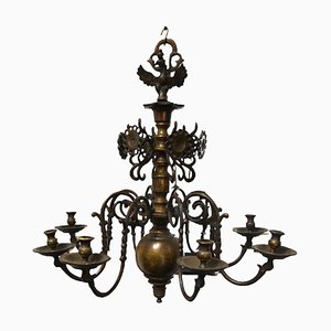 Bronze Candle Chandelier with Eight Arms