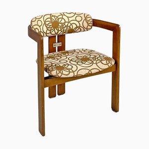 Silla Pamplona italiana Mid-Century moderna de madera atribuida a Savini para Pozzi, 1965