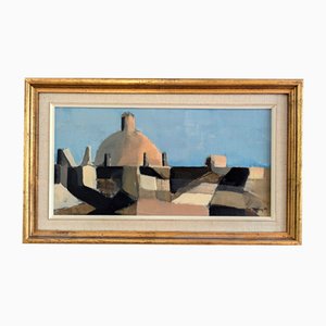 Spanish Dome, 1950s, Oil Painting, Framed
