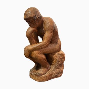 Scultura spagnola il Pensatore in terracotta, 2010