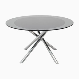 Table with Circular Glass Top by Carlo Bartoli for D70, 1970s