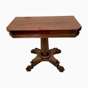 Antique William IV Figured Mahogany Tea/Side Table, 1835