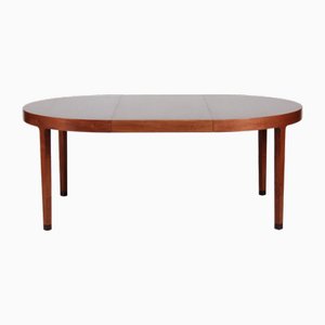 Grande Table de Salle à Manger Ronde en Acajou par Ole Wanscher pour AJ Iversen, Denmark, 1950s