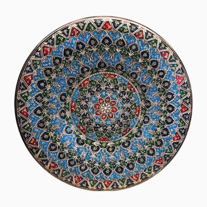 Colorful Hand Carved Copper Tray