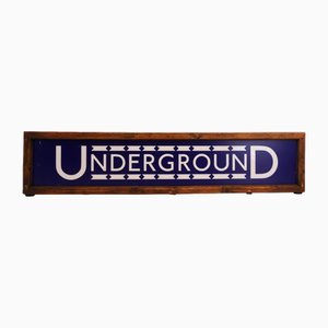 Londoner U-Bahn Leuchtkasten aus Holz, 1950er