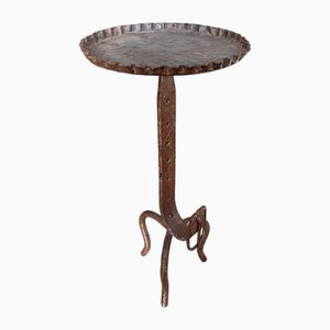 Mid-Century French Metal Martini Table with Buckle Detail, 1960s