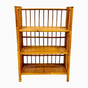Vintage Bamboo Folding Shelf, 1960s