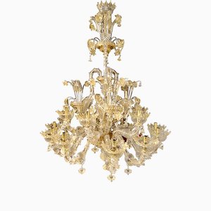 Lámpara de araña Rezzonico de cristal de Murano, años 50