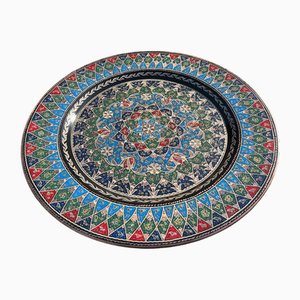 Hand Carved Floral Design Copper Tray