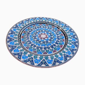 Etched Floral Design Copper Tray