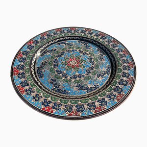 Engraved Floral Design Copper Tray