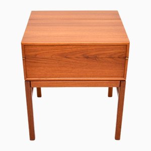 Vintage Swedish Teak Work Box / Side Table attributed to Sven Engstrom and Gunnar Myrstrand for Tingströms, 1960