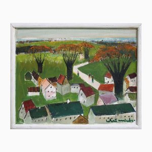 Laimdots Murnieks, City, 1990s, Oil on Cardboard