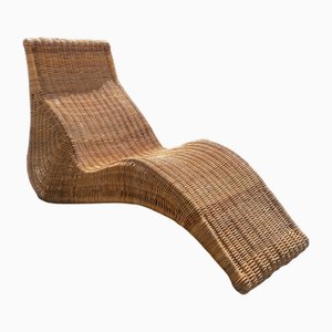 Vintage Karlskrona Wicker Chaise Lounge by Carl Öjerstam for Ikea