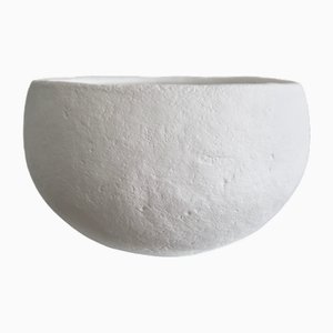 Large White Ceramic Bowl Sculpture, 1970s