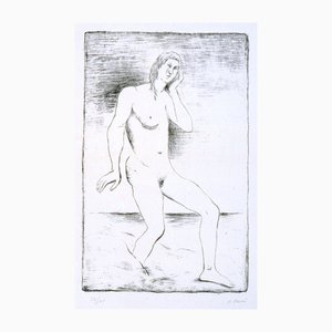 Carlo Carra, Bagnante, 1944, Litografia su zinco, Incorniciato
