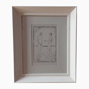 Carlo Carra, Gli Amanti, 1944, Litografía sobre Zinc, Enmarcado