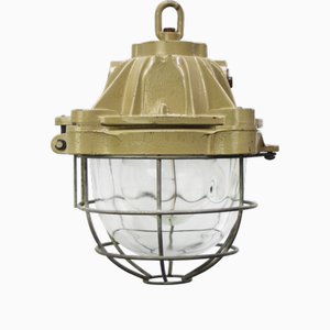 Vintage French Industrial Cast Iron Pendant Lamp by Mapelec Amiens, 1966