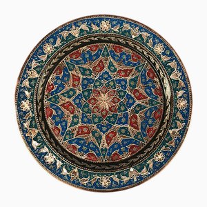 Handmade Inlaid Design Copper Tray