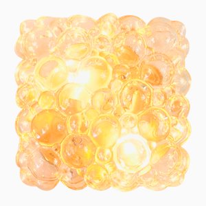 Large Amber Bubble Glass Ceiling Light attributed to Helena Tynell for Limburg, Germany, 1960s