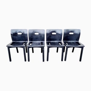 Mid-Century Modern Chairs Model 4870 by Anna Castelli Ferrieri for Kartell, Italy, 1980s, Set of 4