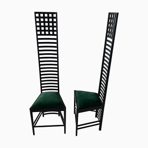 Hill House Chairs attributed to Charles Rennie Mackintosh for Cassina, Italy, 1980s