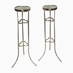 Soportes de jardín de latón de principios del siglo XX. Juego de 2