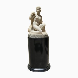 Art Deco Alabaster Tänzerin Skulptur, 1920