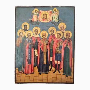 Icona ortodossa del XIX secolo con Convenzione dei Santi