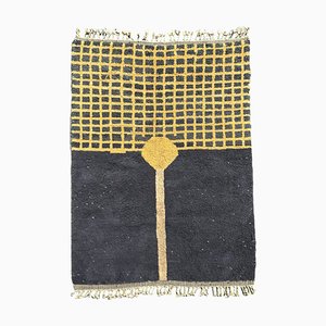 Moroccan Modern Berber Black Wool Rug