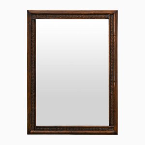 Grand Miroir en Osier et Vienna Straw Dark Finish par Lyda Levi, 1980s