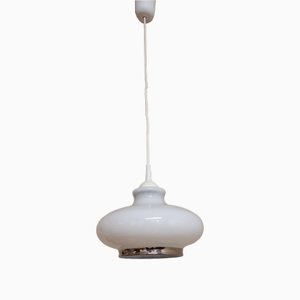 Lámpara de techo vintage con soporte de plástico blanco, años 70