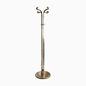 Mid-Century Brass Standing Coat Rack with Hangers, 1970s
