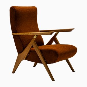 Reclining Lounge Chair attributed to Carlo Mollino attributed to Antonio Gorgone, Italy, 1950s